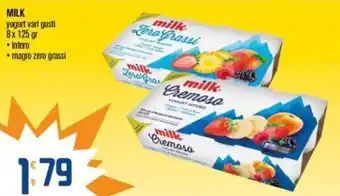 Ottimo Market MILK yogurt vari gusti 8x 125 gr intero magro zero grassi offerta