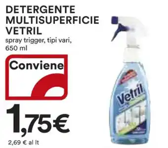 DETERGENTE MULTISUPERFICIE VETRIL spray trigger, tipi vari, 650 ml
