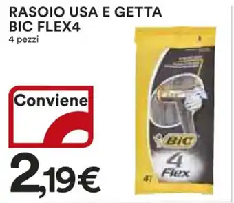 Ipercoop RASOIO USA E GETTA BIC FLEX4 4 pezzi offerta