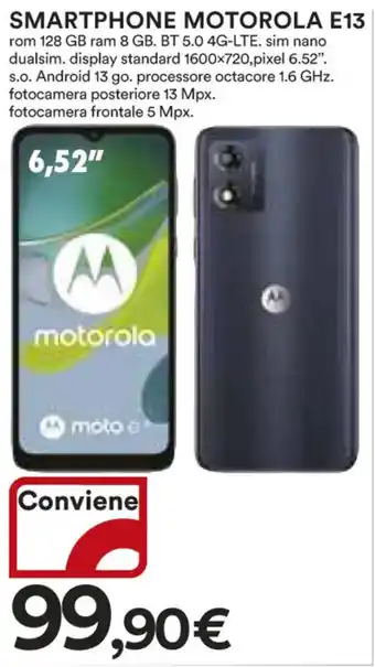 Ipercoop SMARTPHONE MOTOROLA E13 offerta