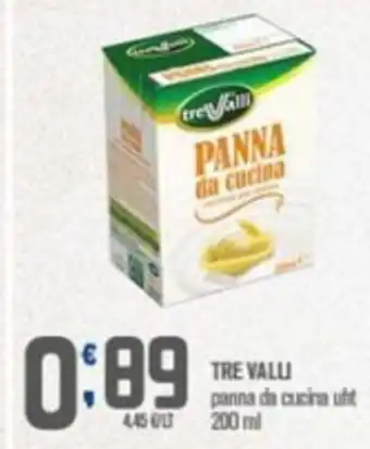 Ottimo Market TRE VALLI panna da cucina uht 200 ml offerta