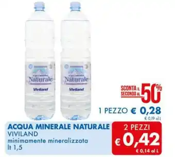 MD Discount ACQUA MINERALE NATURALE VIVILAND minimamente mineralizzata lt 1,5 offerta