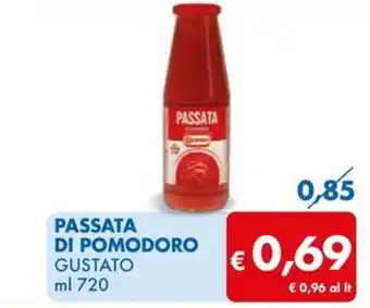MD Discount PASSATA DI POMODORO GUSTATO ml 720 offerta