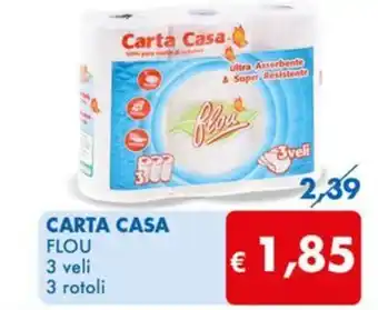 MD Discount CARTA CASA FLOU 3 veli 3 rotoli offerta