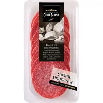 Qui Discount SALAME UNGHERESE AFFETTATO VASCHETTA CORTEBUONA 150 GR offerta