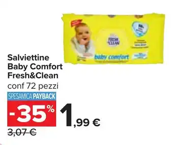 Carrefour Salviettine Baby Comfort Fresh&Clean conf 72 pezzi offerta