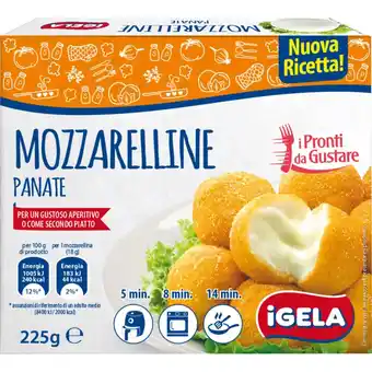 Qui Discount MOZZARELLINE PANATE IGELA ASTUCCIO 225 GR offerta