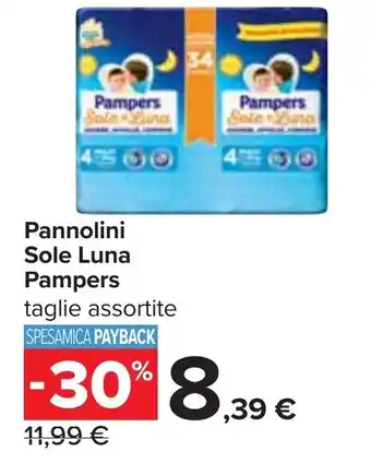 Carrefour Pannolini Sole Luna Pampers taglie assortite offerta