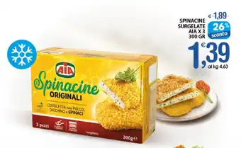 Qui Discount SPINACINE SURGELATE AIA X 3 300 GR offerta