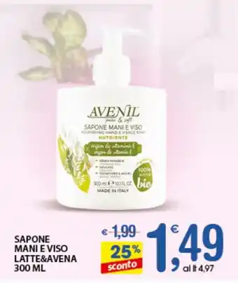 Qui Discount SAPONE MANI E VISO LATTE&AVENA 300 ML offerta