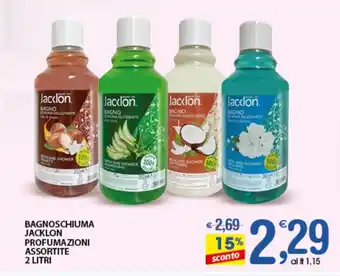 Qui Discount BAGNOSCHIUMA JACKLON PROFUMAZIONI ASSORTITE 2 LITRI offerta