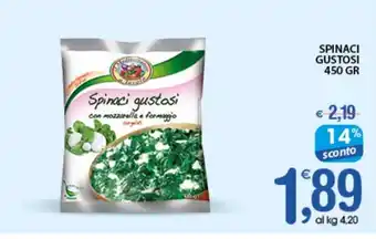 Qui Discount SPINACI GUSTOSI 450 GR offerta