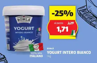 ALDI BONLÀ YOGURT INTERO BIANCO 1 kg offerta