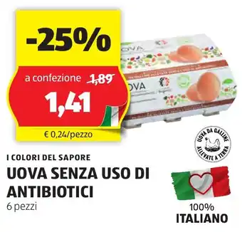 ALDI I COLORI DEL SAPORE UOVA SENZA USO DI ANTIBIOTICI 6 pezzi offerta