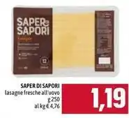 Emisfero SAPER DI SAPORI lasagne fresche all'uovo offerta