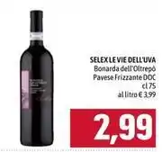 Emisfero SELEX LE VIE DELL'UVA Bonarda dell'Oltrepò Pavese Frizzante DOC offerta
