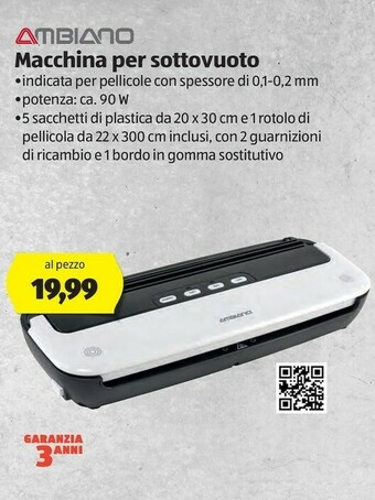 Ambiano Macchina Per Sottovuoto
