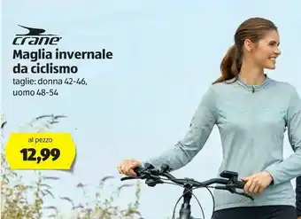 ALDI Crane Maglia Invernale Da Ciclismo Taglie Donna 42-46, Uomo 48-54 Al Pezzo offerta