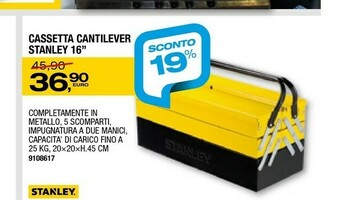 Bricofer Stanley 16'' Cassetta Cantilever offerta