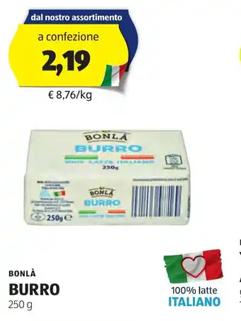 ALDI BONLÀ BURRO 250 g offerta