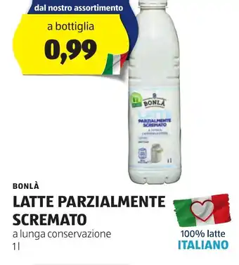 ALDI BONLÀ LATTE PARZIALMENTE SCREMATO 1 l offerta