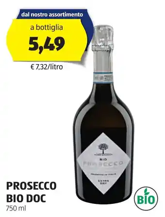 ALDI PROSECCO BIO DOC 750 ml offerta