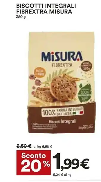 Coop Misura Biscotti Integrali Fibrextra offerta