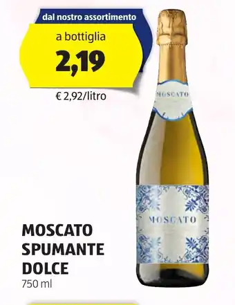 ALDI MOSCATO SPUMANTE DOLCE 750 ml offerta