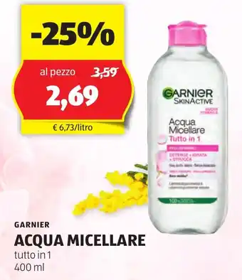 ALDI GARNIER ACQUA MICELLARE tutto in 1 400 ml offerta