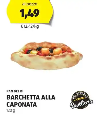 ALDI PAN DEL DI BARCHETTA ALLA CAPONATA 120 g offerta