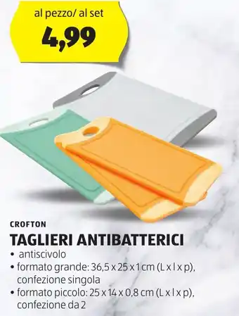 ALDI CROFTON TAGLIERI ANTIBATTERICI offerta