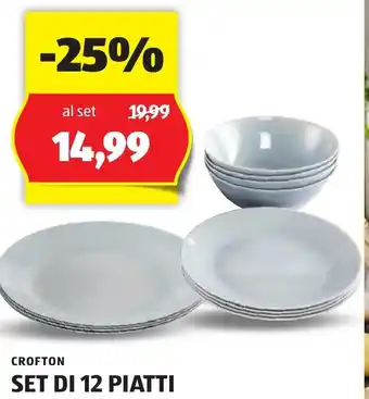 ALDI CROFTON SET DI 12 PIATTI offerta