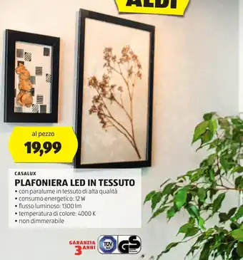 ALDI CASALUX PLAFONIERA LED IN TESSUTO offerta