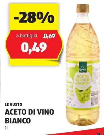 ALDI LE GUSTO ACETO DI VINO BIANCO 1 l offerta