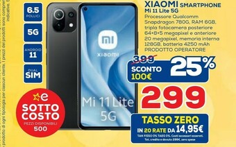 Euronics Xiaomi Smartphone Mi 11 Lite 5g offerta