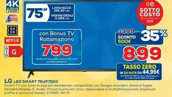 Euronics LG Led Smart 75up7500 offerta