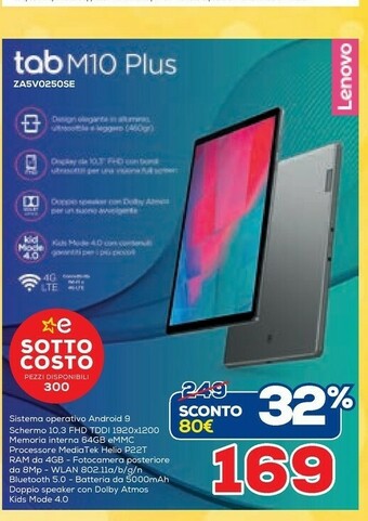 Euronics Lenovo Tab M10 Plus offerta