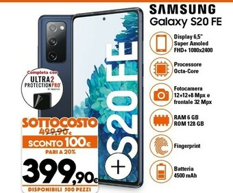 Expert Samsung Galaxy S20 FE 16,5 Cm (6.5") Dual SIM Ibrida 4G USB Tipo-C 6 GB 128 GB 4500 MAh Blu Marino offerta