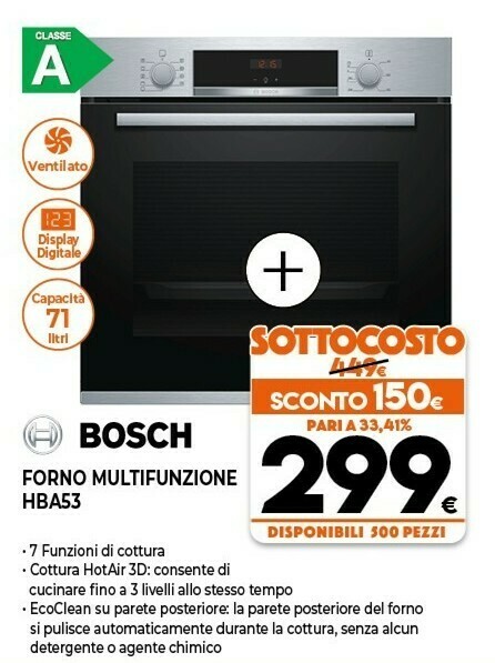 Bosch Forno Multifunzione HBA53 offerta di Expert