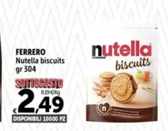 Carrefour Market FERRERO Nutella biscuits gr 304 offerta