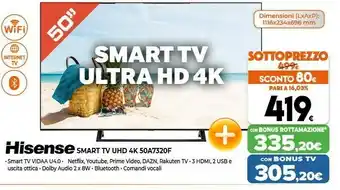 Expert Hisense Smart Tv UHD 4K 50A7320F offerta