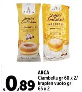 ARCA Ciambella gr 60 x 2/ krapfen vuoto gr 65 x 2