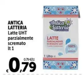 Carrefour Market ANTICA LATTERIA Latte UHT parzialmente scremato lt 1 offerta