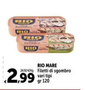 Carrefour Market RIO MARE Filetti di sgombro vari tipi gr 120 offerta