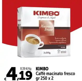 Carrefour Market KIMBO Caffè macinato fresco gr 250 x 2 offerta