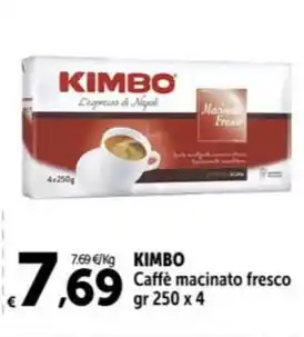 Carrefour Market KIMBO Caffè macinato fresco gr 250 x 4 offerta