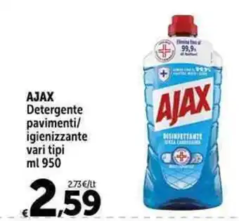 Carrefour Market AJAX Detergente pavimenti/ igienizzante vari tipi ml 950 offerta