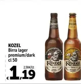 Carrefour Market KOZEL Birra lager premium/dark cl 50 offerta