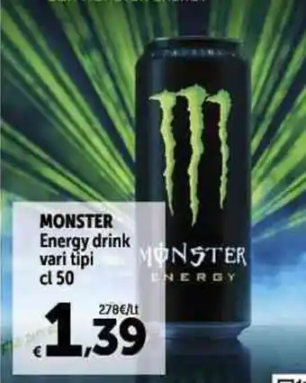Carrefour Market MONSTER Energy drink vari tipi cl 50 offerta