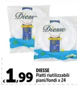 Carrefour Market DIESSE Piatti riutilizzabili piani/fondi x 24 offerta